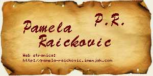 Pamela Raičković vizit kartica